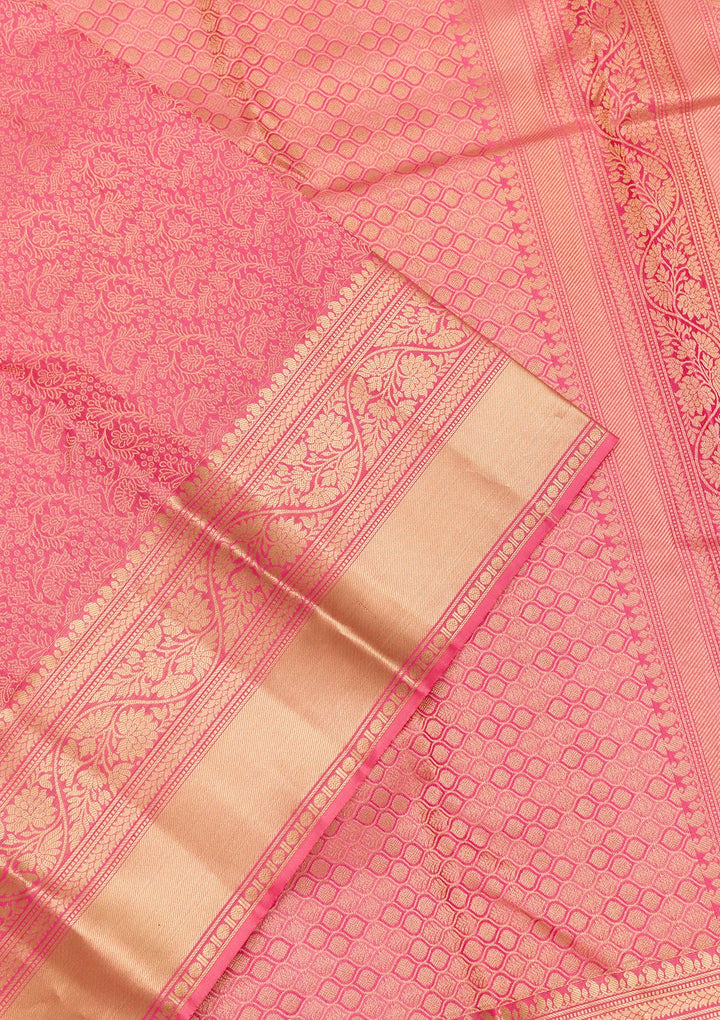 Pink Zariwork Kanjivaram Pure Silk Saree