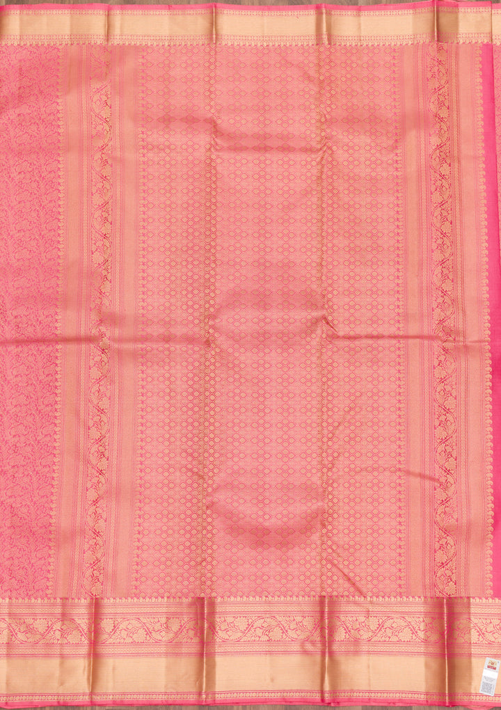 Pink Zariwork Kanjivaram Pure Silk Saree
