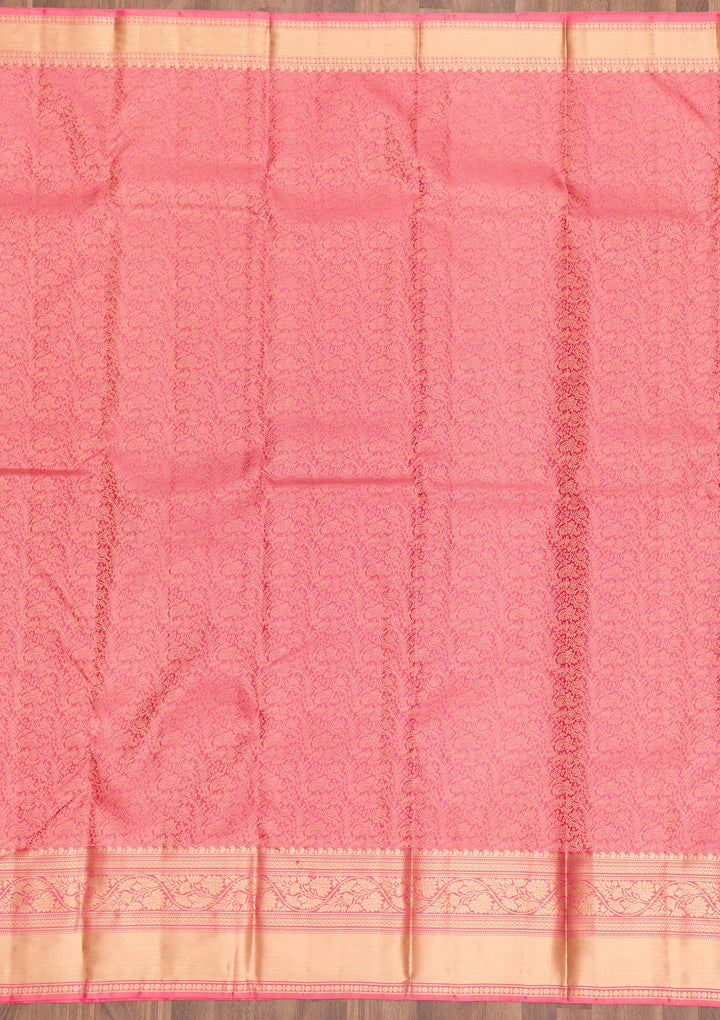Pink Zariwork Kanjivaram Pure Silk Saree