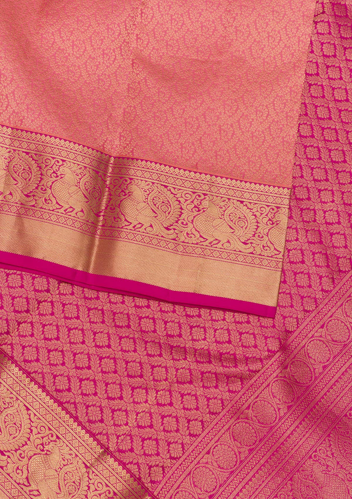 Pink Zariwork Pure Silk Saree