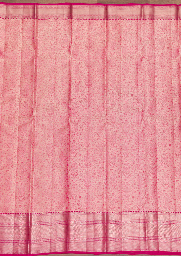 Pink Zariwork Pure Silk Saree-Koskii
