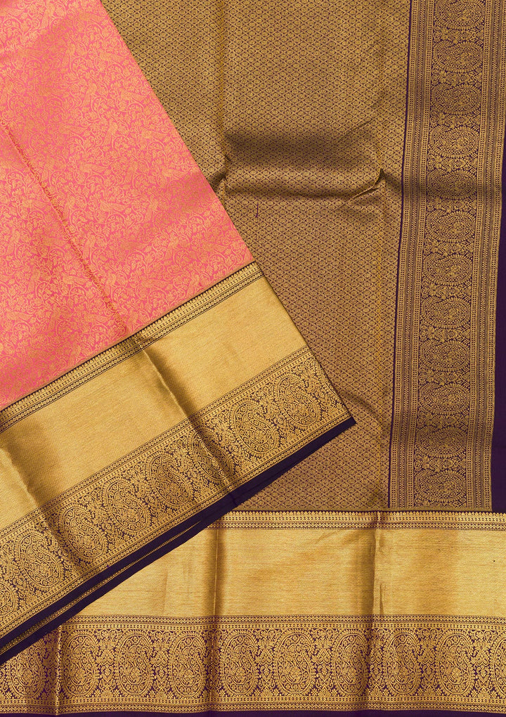 Pink Zariwork Pure Silk Saree