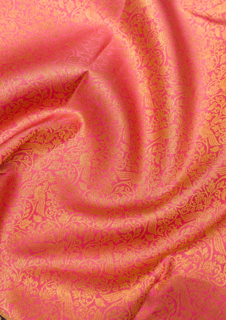 Pink Zariwork Pure Silk Saree