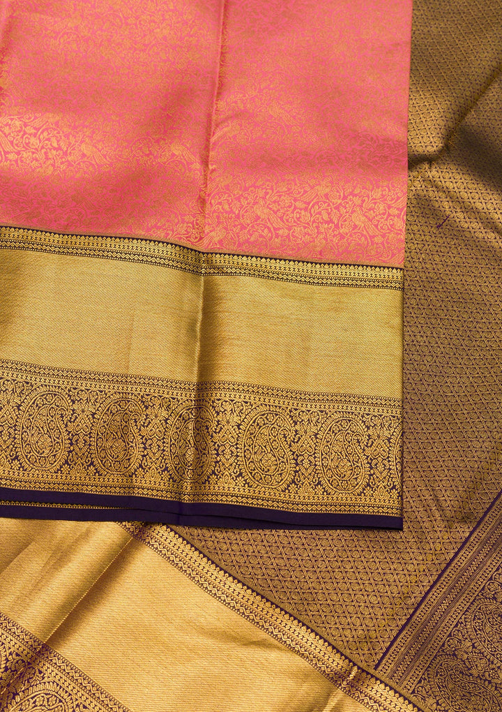 Pink Zariwork Pure Silk Saree