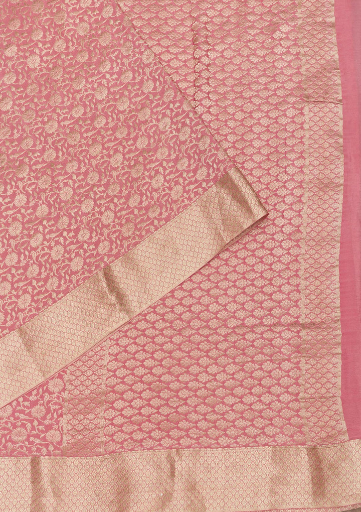 Pink Zariwork Banarasi Pure Silk Saree