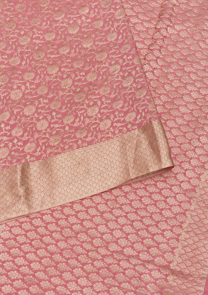 Pink Zariwork Banarasi Pure Silk Saree