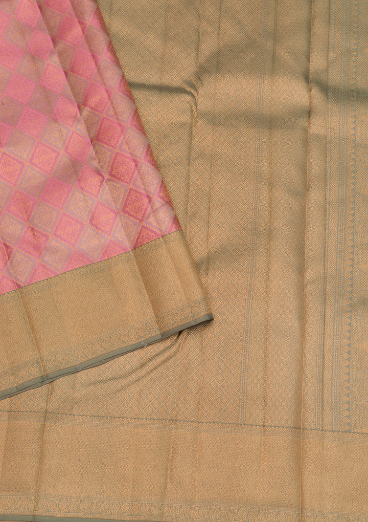 Pink Zariwork Pure Silk Saree