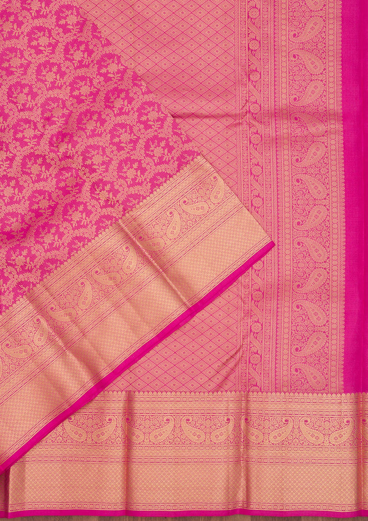 Pink Zariwork Pure Silk Saree