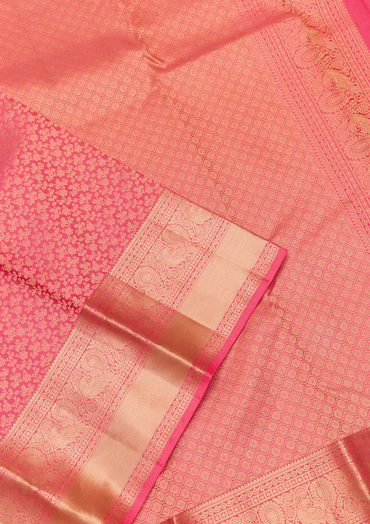Pink Zariwork Kanjivaram Pure Silk Saree