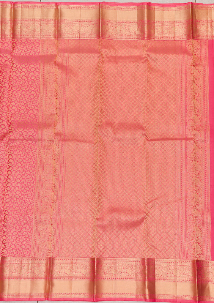 Pink Zariwork Kanjivaram Pure Silk Saree