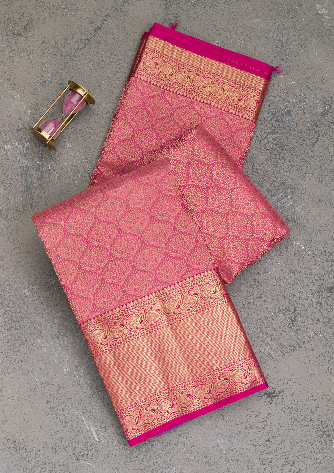 Pink Zariwork Kanjivaram Pure Silk Saree