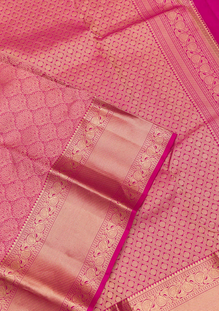 Pink Zariwork Kanjivaram Pure Silk Saree