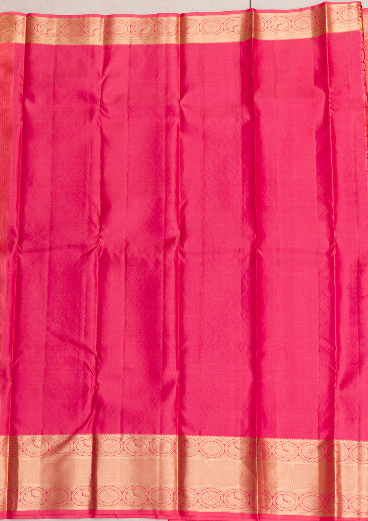 Pink Zariwork Kanjivaram Pure Silk Saree