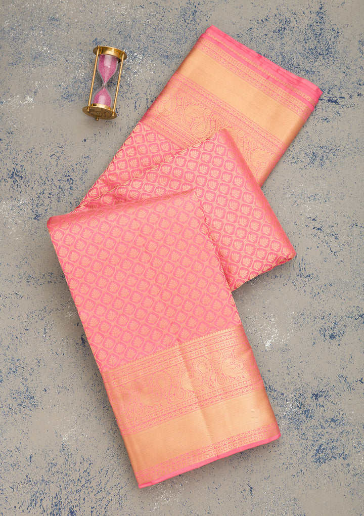 Pink Zariwork Pure Silk Saree