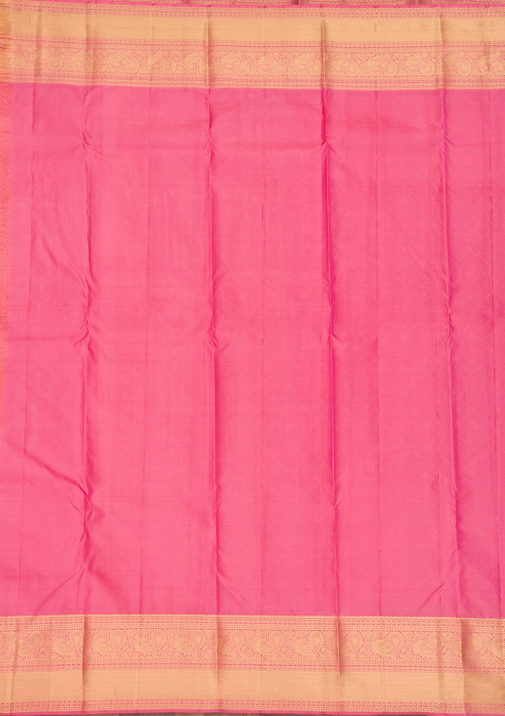 Pink Zariwork Pure Silk Saree