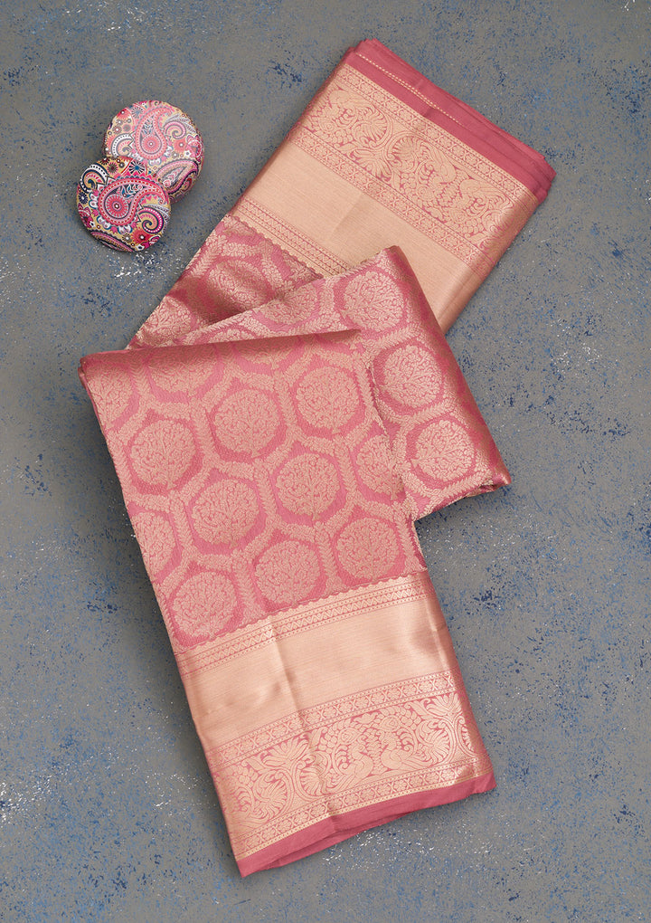 Pink Zariwork Banarasi Pure Silk Saree