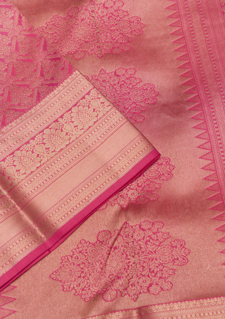 Pink Zariwork Banarasi Pure Silk Saree