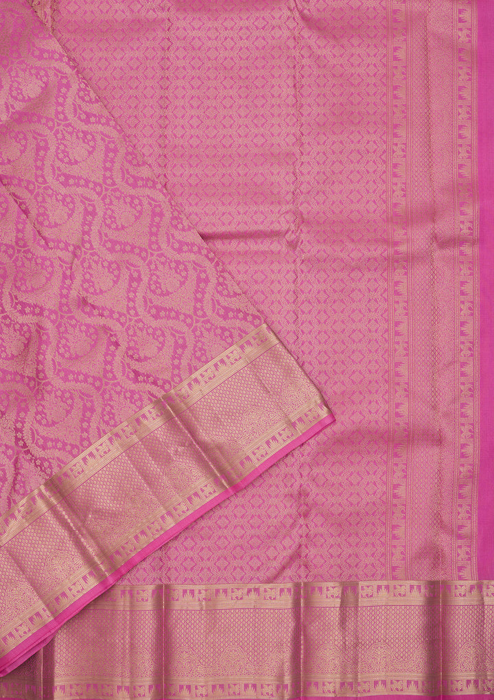 Pink Zariwork Pure Silk Saree