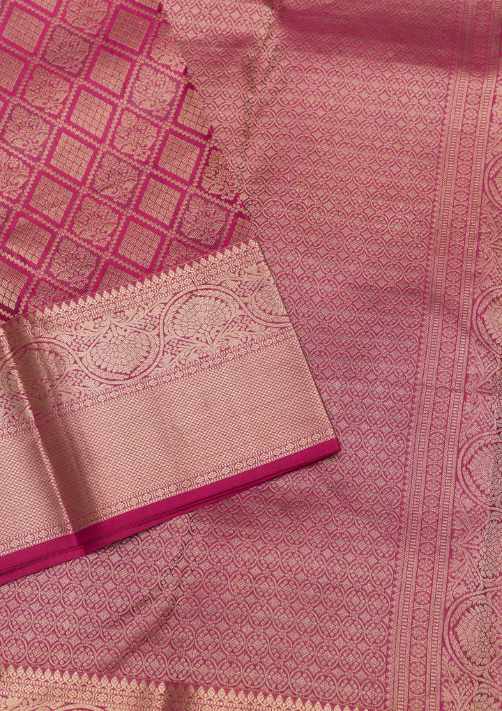 Pink Zariwork Pure Silk Saree