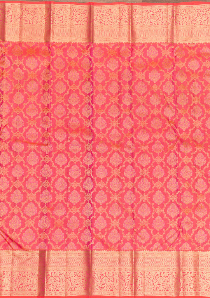 Pink Zariwork Pure Silk Saree-Koskii