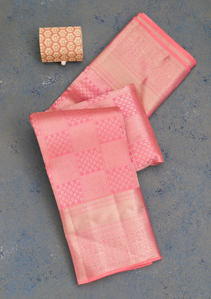 Pink Zariwork Kanjivaram Pure Silk Saree