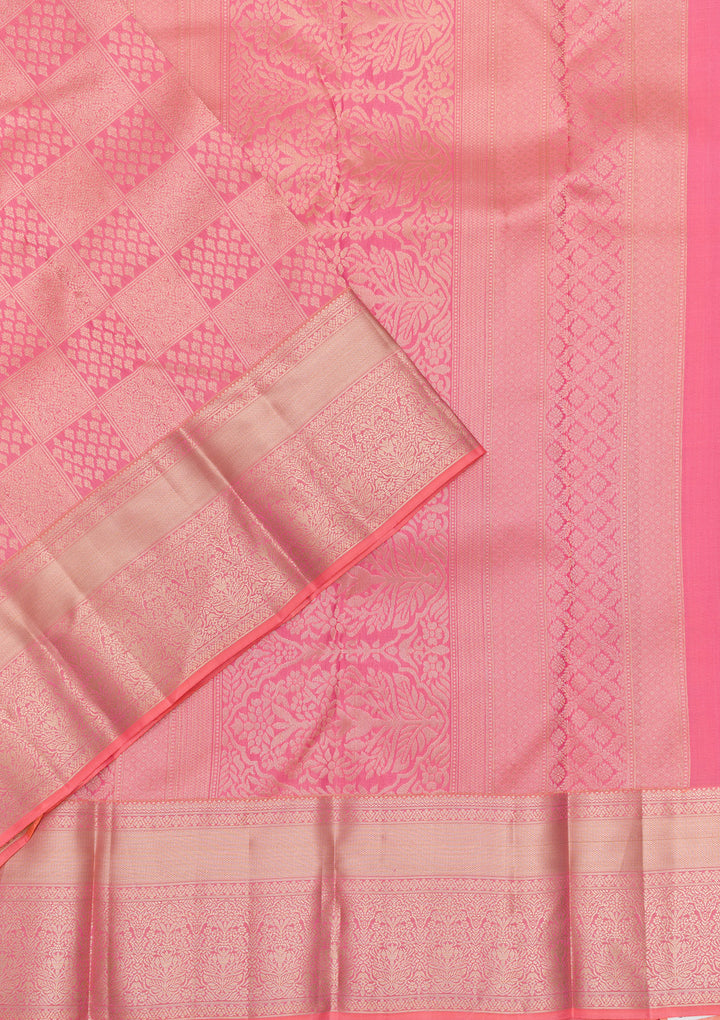 Pink Zariwork Kanjivaram Pure Silk Saree