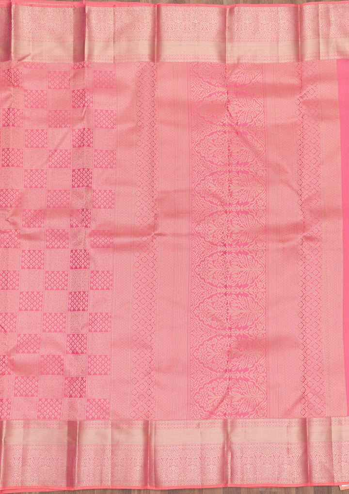 Pink Zariwork Kanjivaram Pure Silk Saree