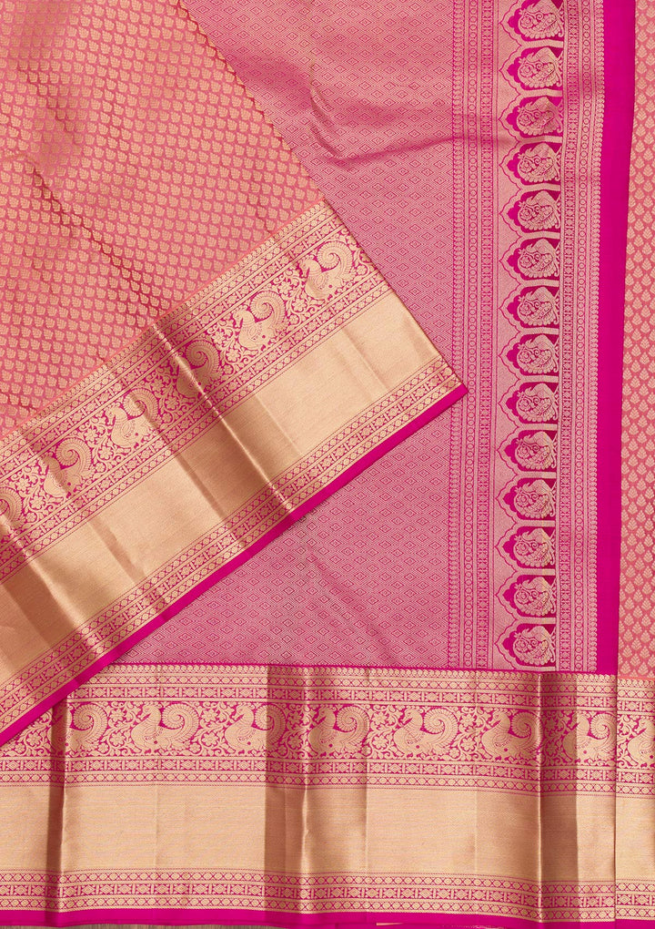 Pink Zariwork Kanjivaram Pure Silk Saree