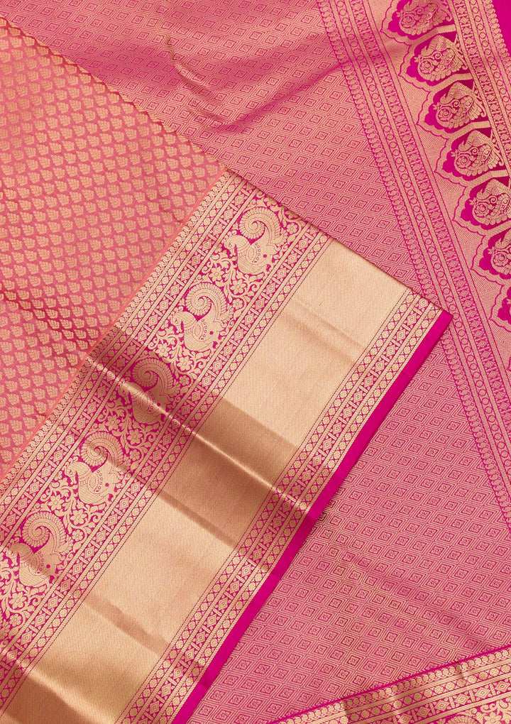 Pink Zariwork Kanjivaram Pure Silk Saree