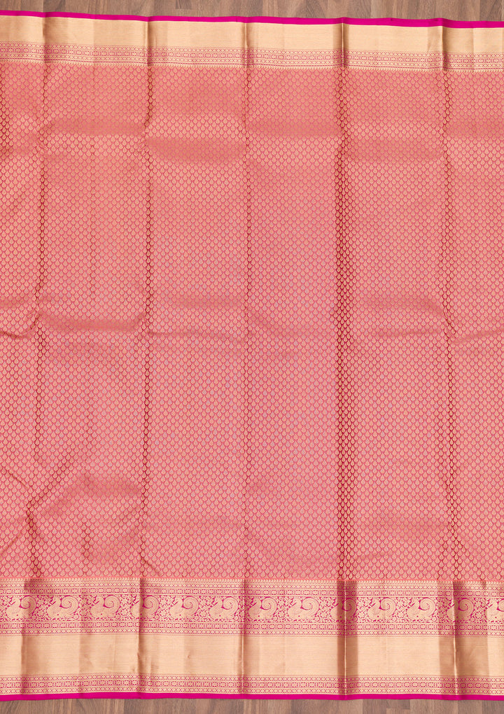 Pink Zariwork Kanjivaram Pure Silk Saree