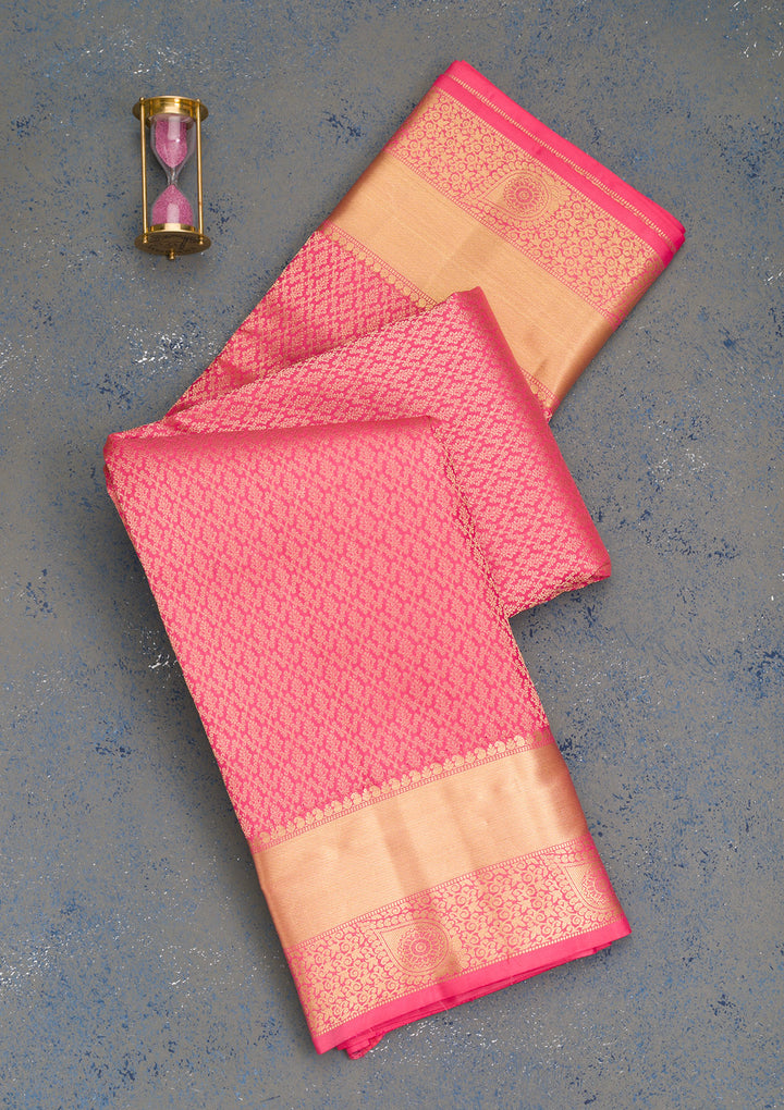 Pink Zariwork Pure Silk Saree