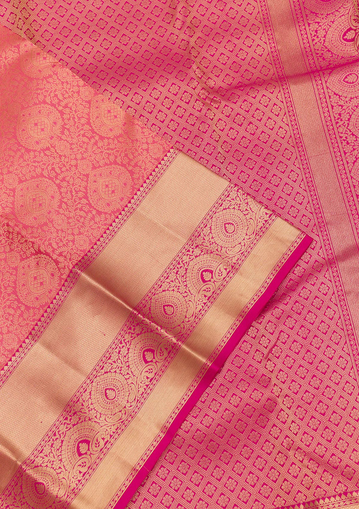 Pink Zariwork Pure Silk Saree