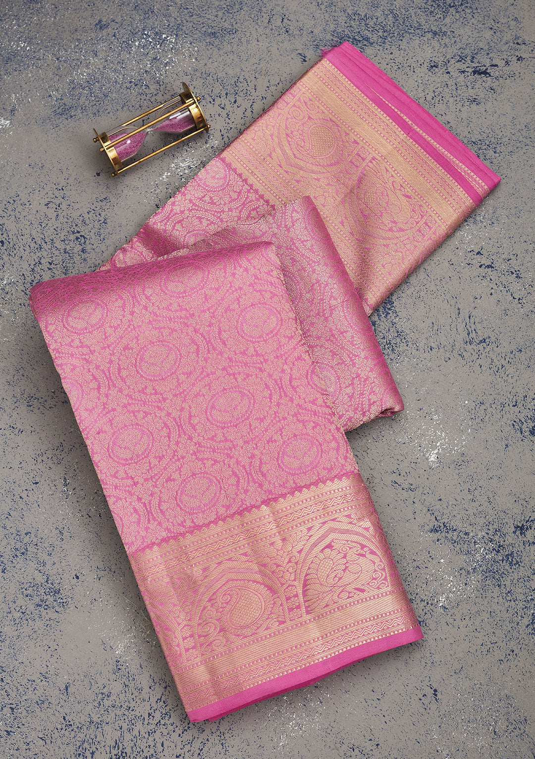 Pink Zariwork Pure Silk Saree