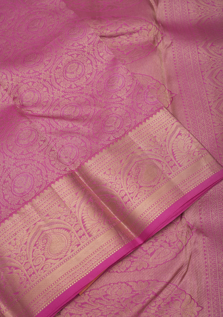 Pink Zariwork Pure Silk Saree