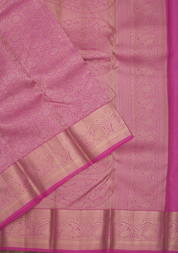 Pink Zariwork Pure Silk Saree
