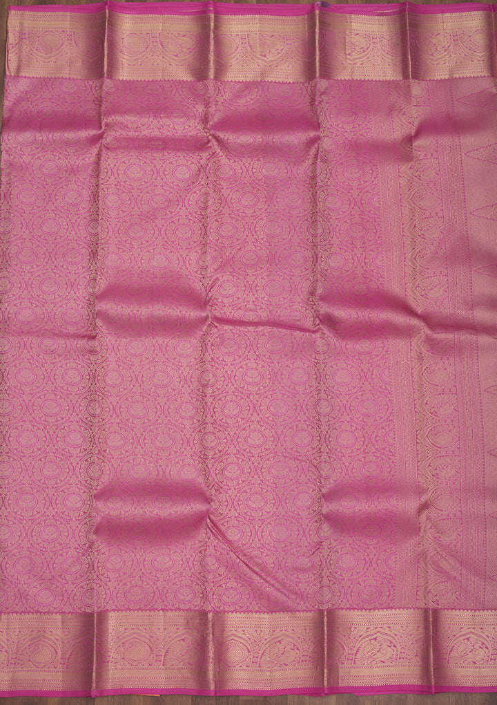 Pink Zariwork Pure Silk Saree