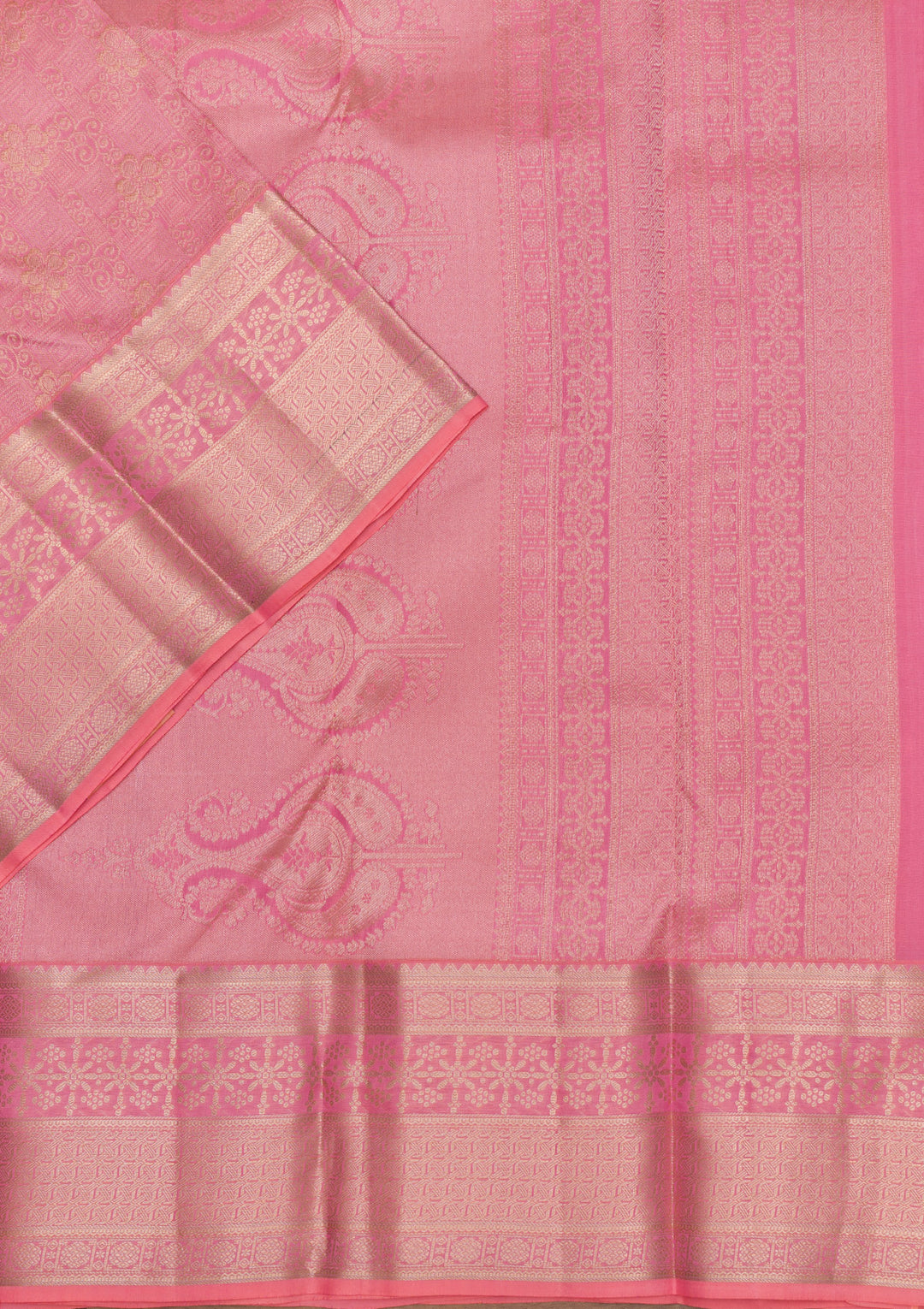 Pink Zariwork Pure Silk Saree-Koskii