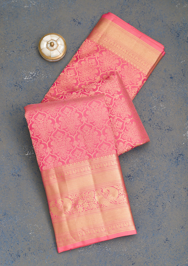 Pink Zariwork Pure Silk Saree