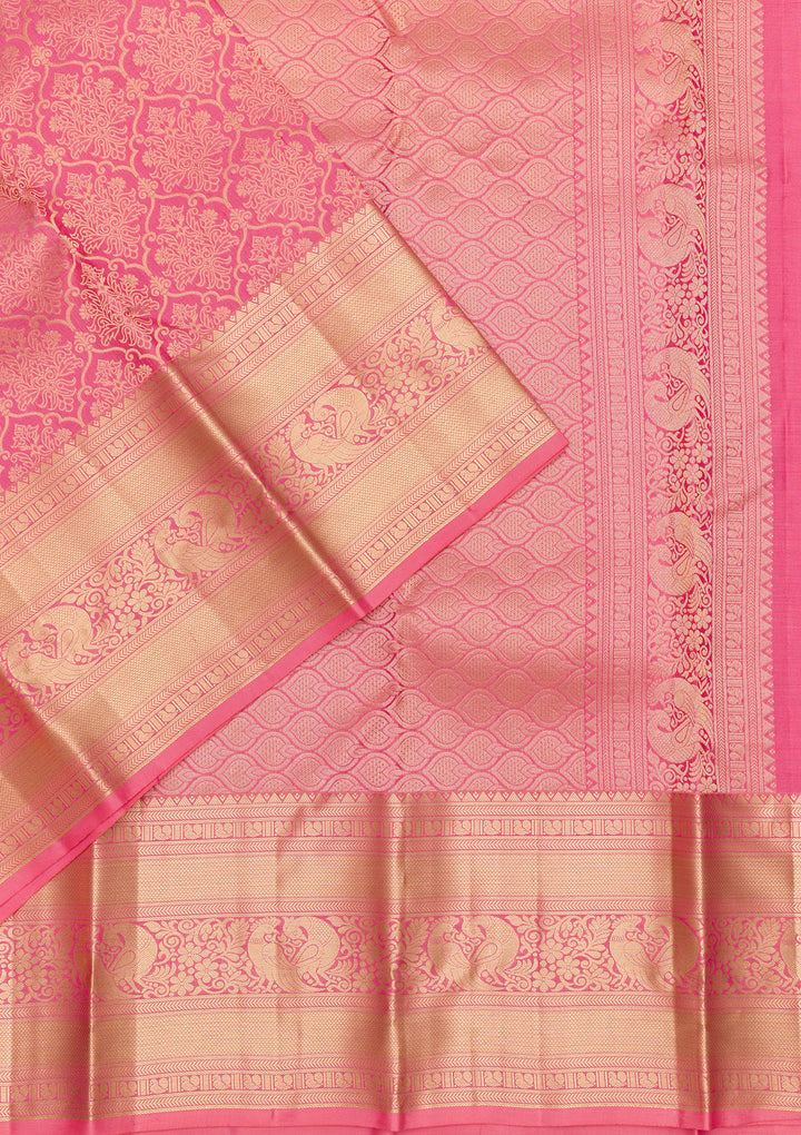 Pink Zariwork Pure Silk Saree