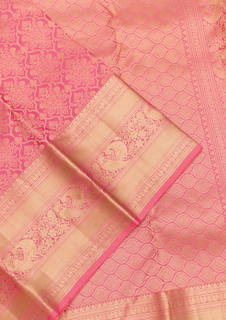 Pink Zariwork Pure Silk Saree