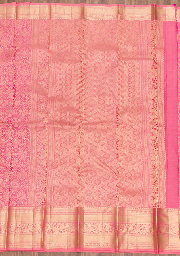 Pink Zariwork Pure Silk Saree