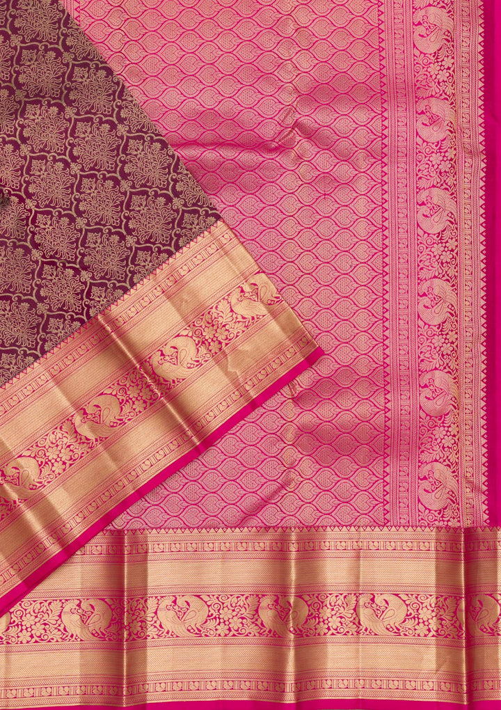 Purple Zariwork Pure Silk Saree