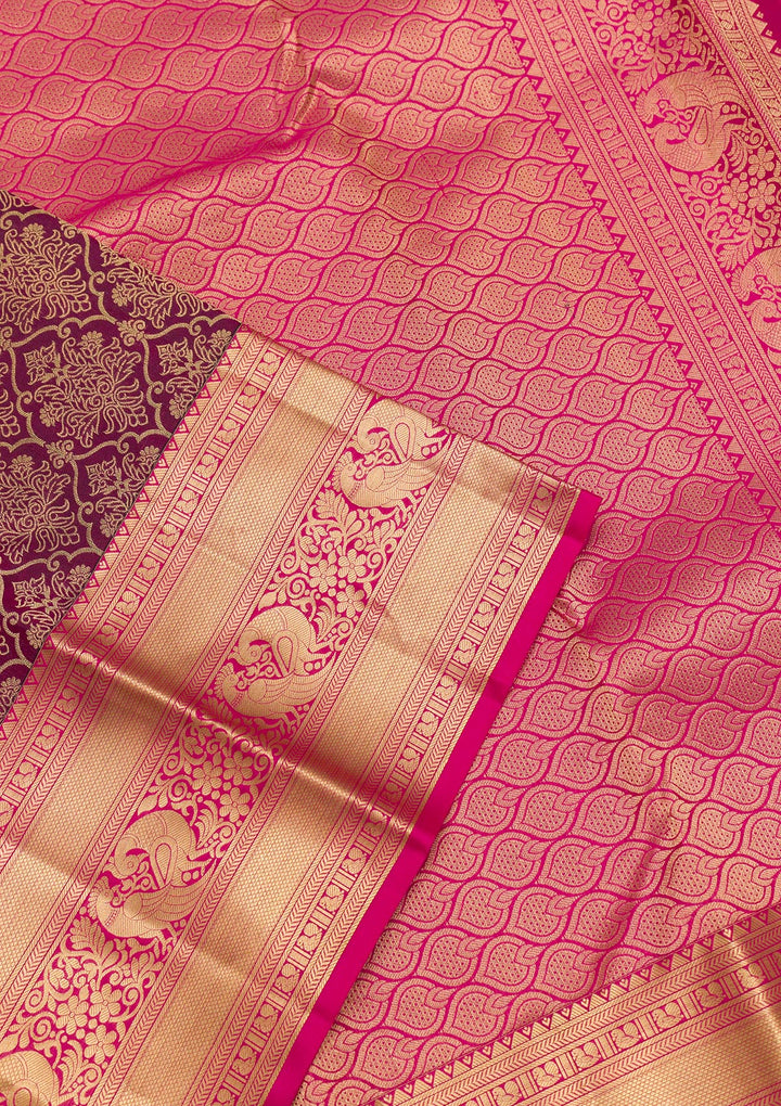 Purple Zariwork Pure Silk Saree