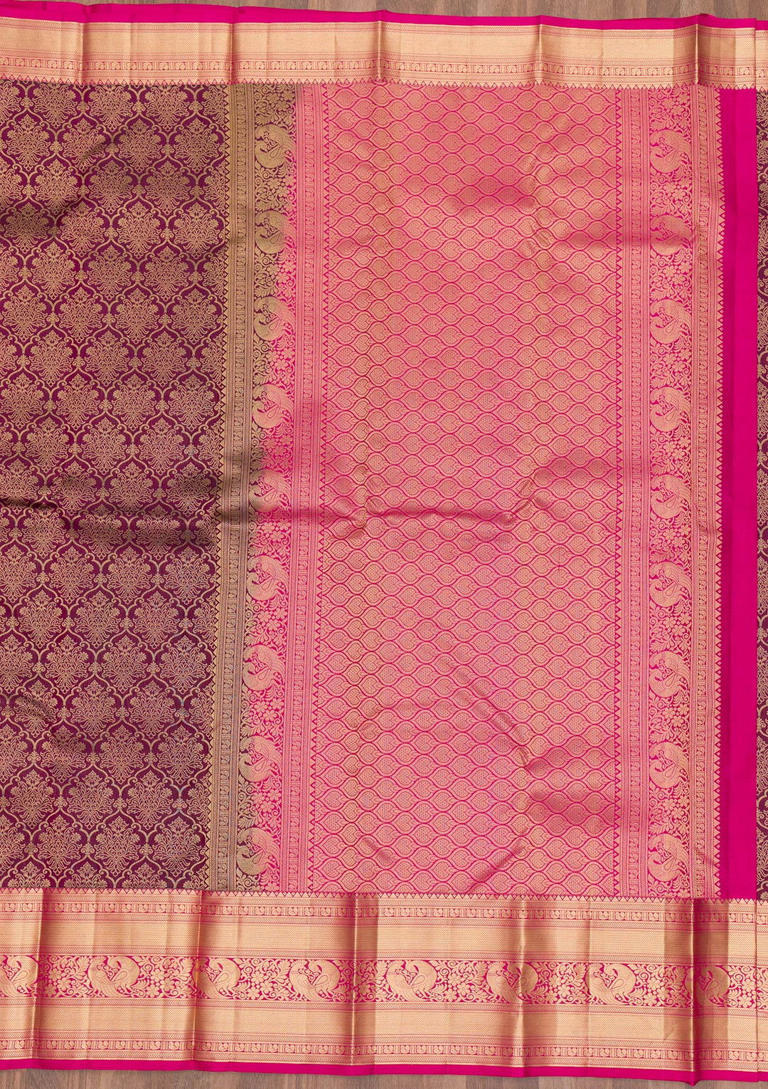 Purple Zariwork Pure Silk Saree