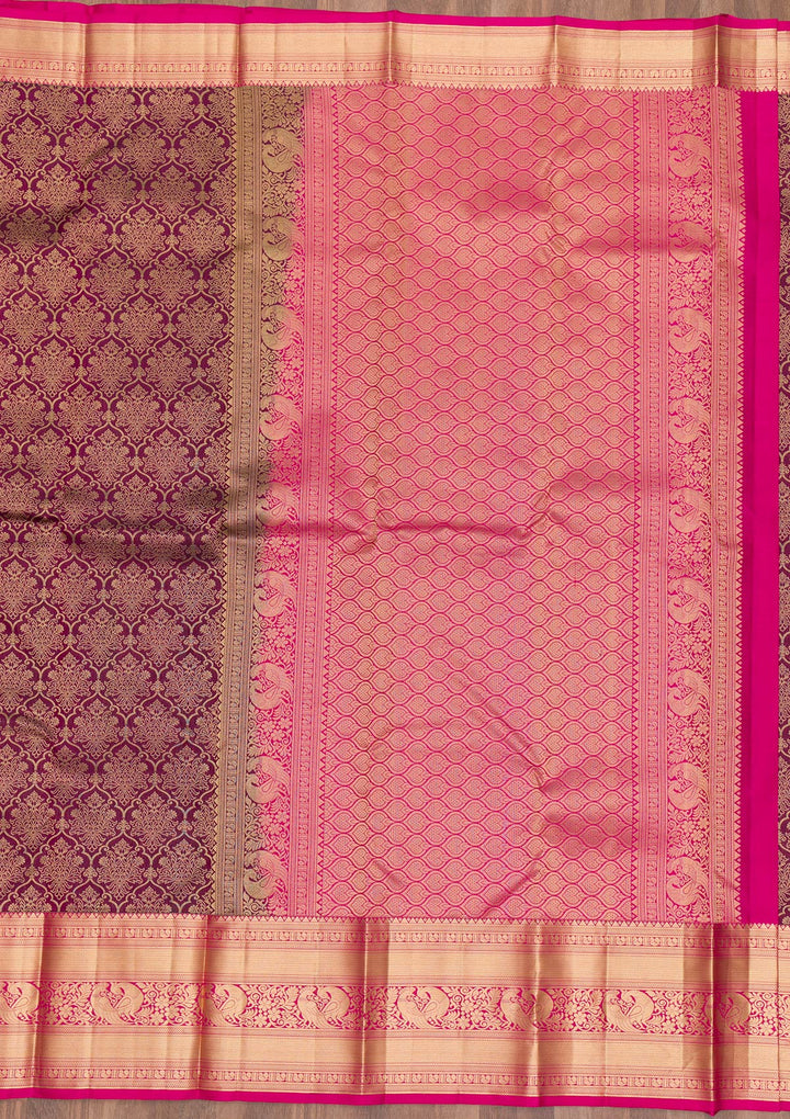 Purple Zariwork Pure Silk Saree
