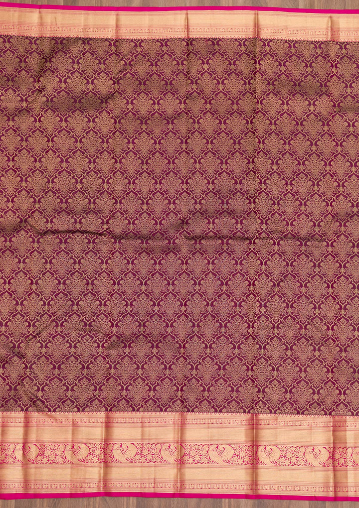 Purple Zariwork Pure Silk Saree