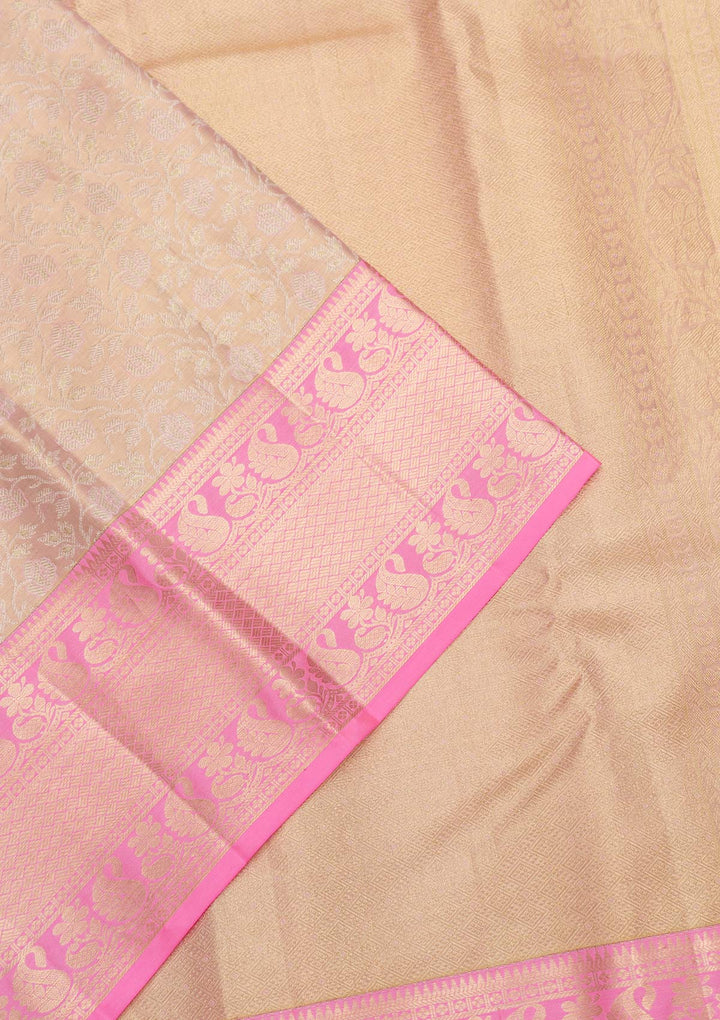 Pink Zariwork Pure Silk Saree