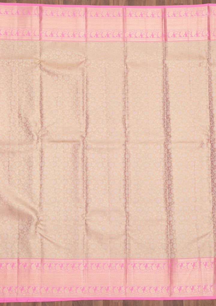 Pink Zariwork Pure Silk Saree