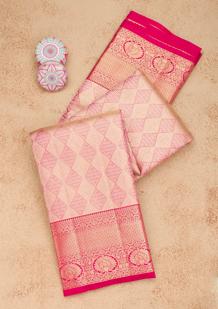 Pink Zariwork Pure Silk Saree