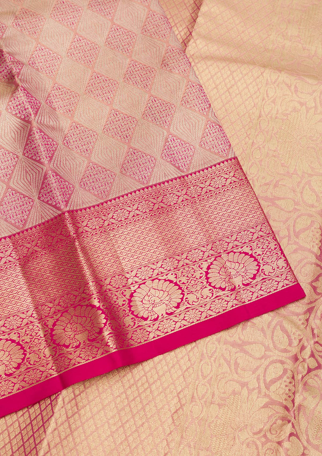 Pink Zariwork Pure Silk Saree
